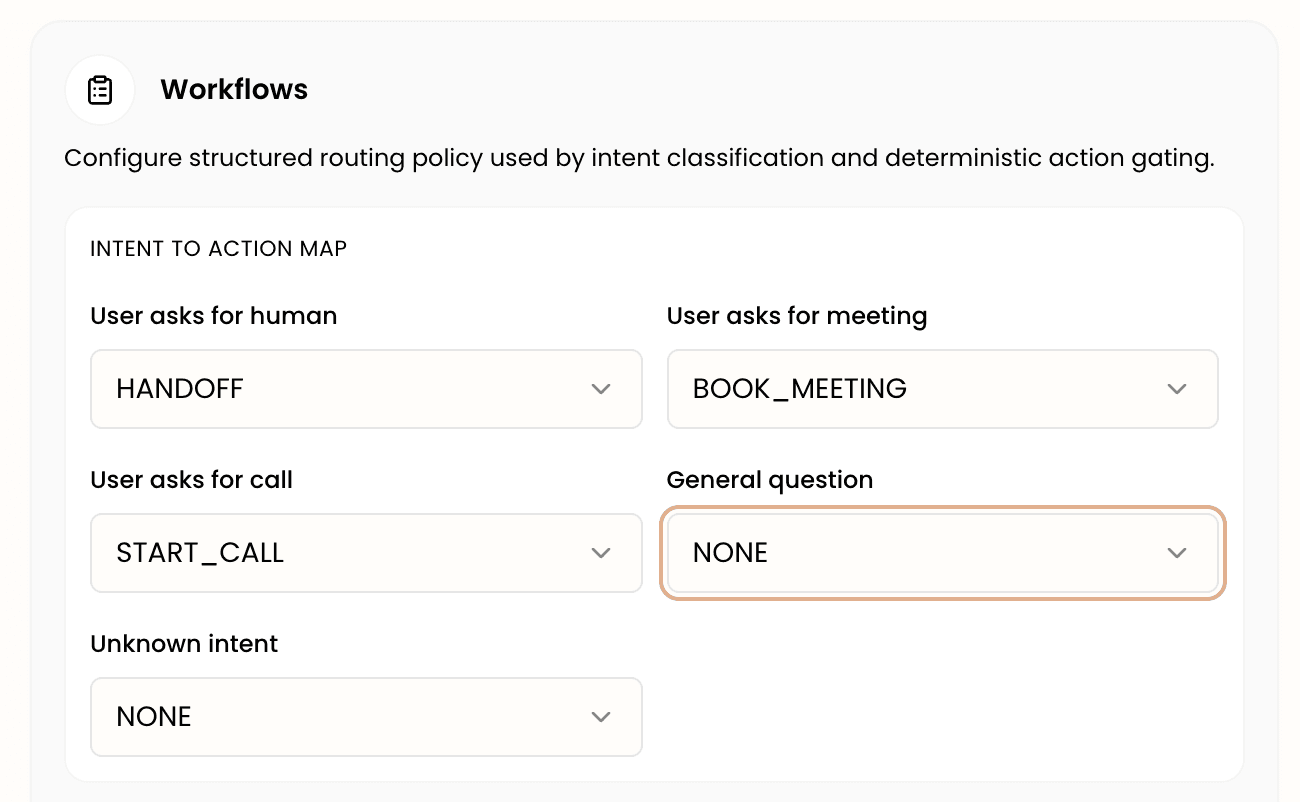 The Workflows policy editor