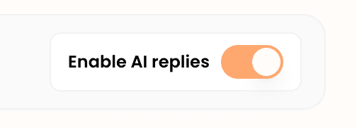 The Enable AI replies toggle