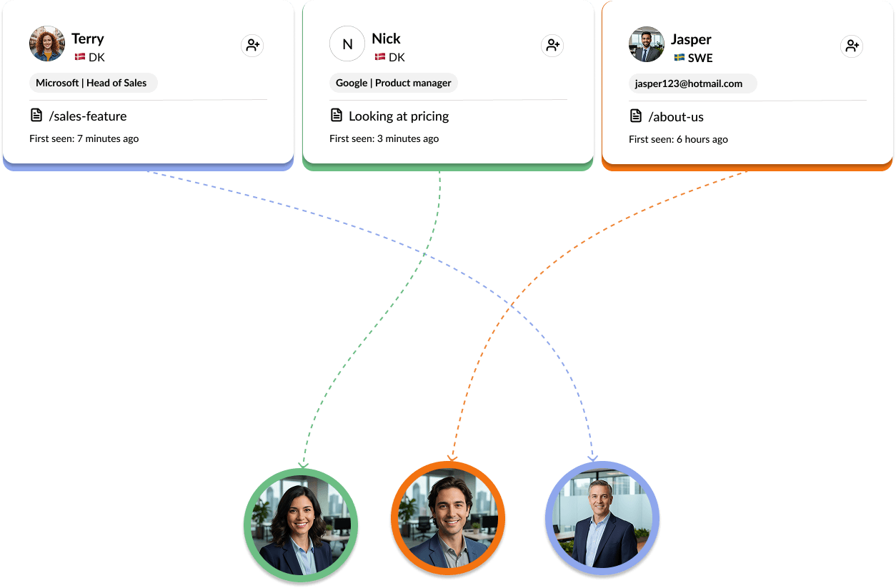 Routing flow mockup showing queued chats and agent assignment